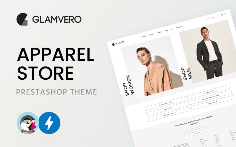 glamvero clean apparel store prestashop theme original