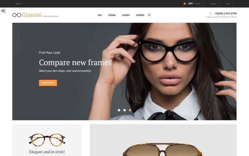 glassini glasses store responsive prestashop theme original