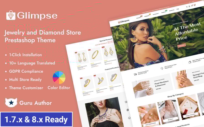 glimpse diamond jewelry store prestashop responsive theme original
