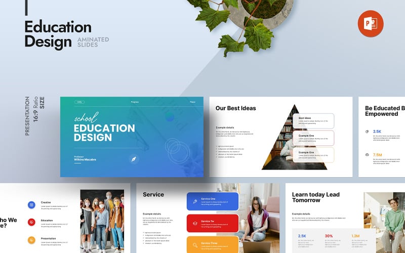 global education powerpoint presentation layout original