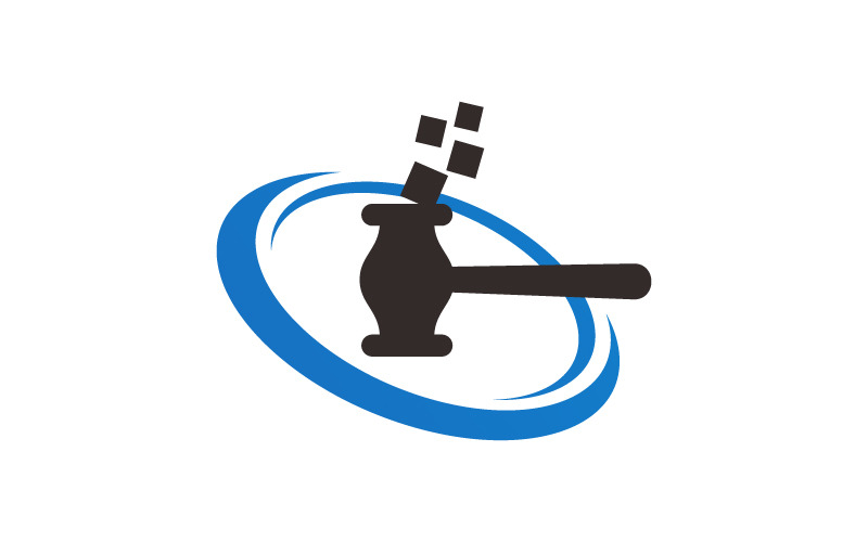 global online auction logo design original