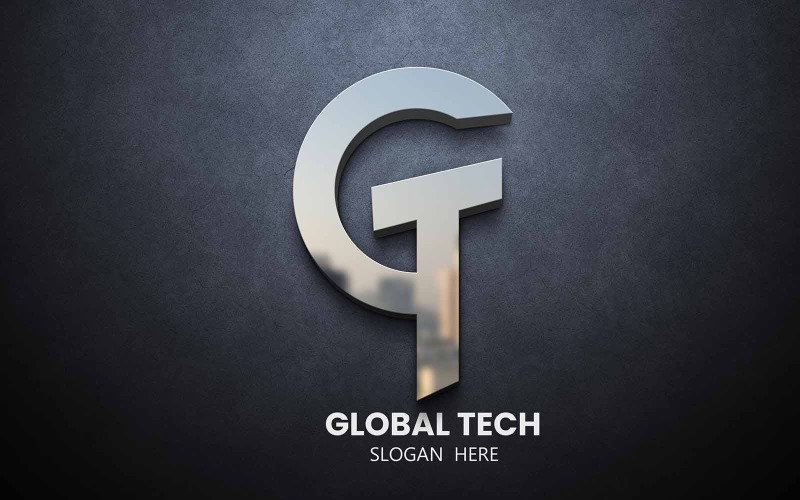 global tech letter gt logo template original