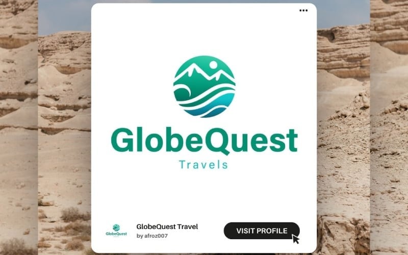 globequest travels modern amp professional travel business logo design original