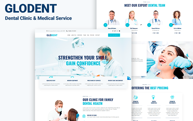 glodent dental clinic amp medical service landing page html template original