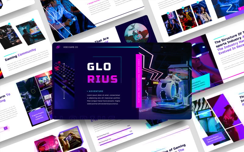 glorius video game powerpoint template original