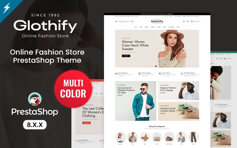 glothify fashion and apparel prestashop theme original