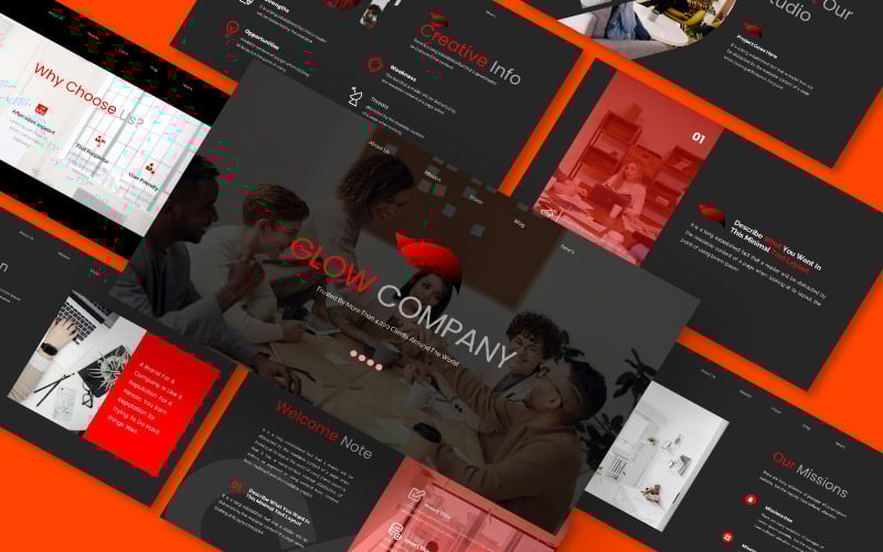 glow company powerpoint template original