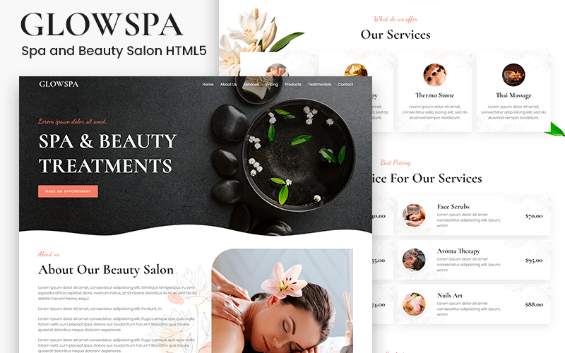 glowspa spa amp beauty salon html landing page original