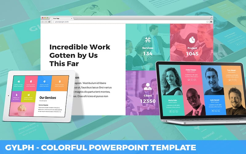 glyph colorful powerpoint template original