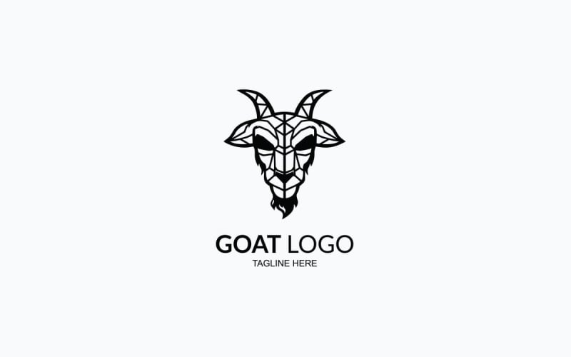 goat head logo design template original