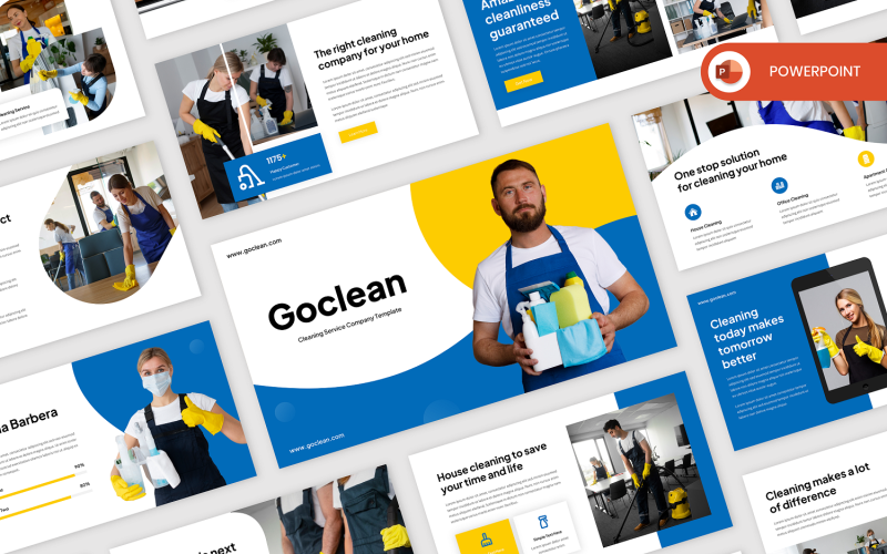 goclean cleaning service powerpoint template original
