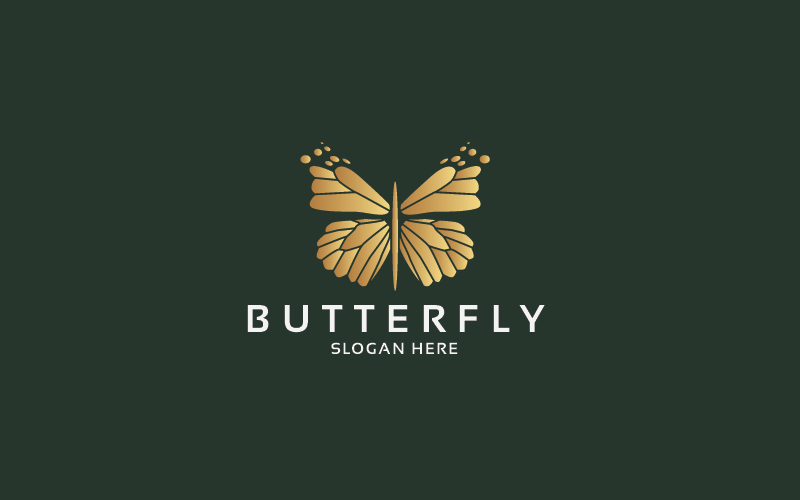 gold butterfly pro logo templates original
