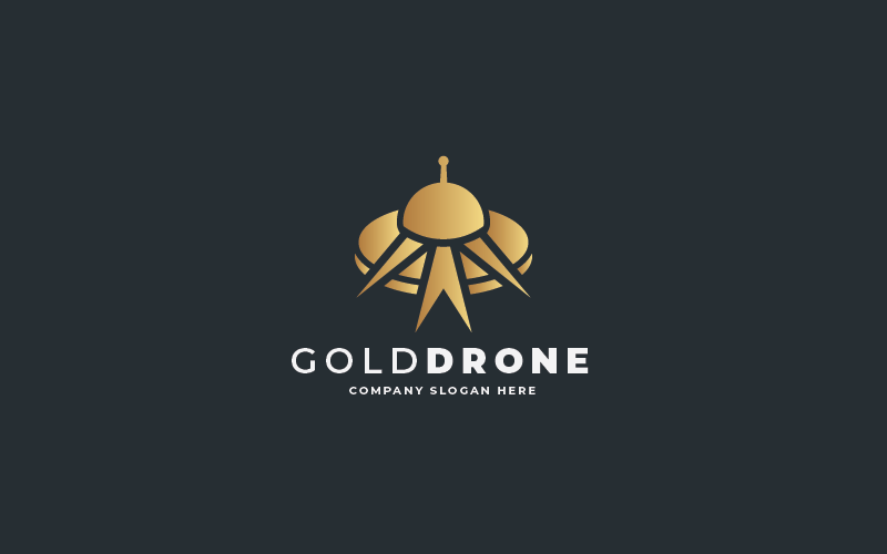 gold drone pro logo template original