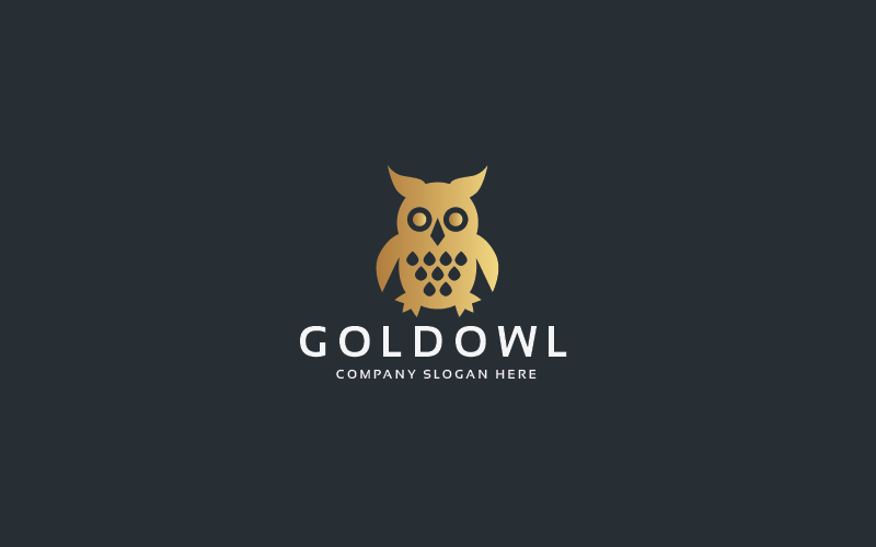 gold owl pro logo template original