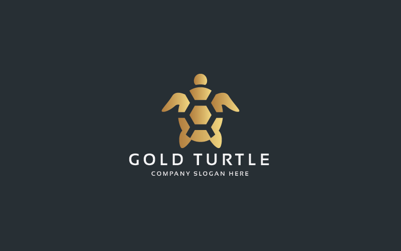 gold turtle pro logo template original