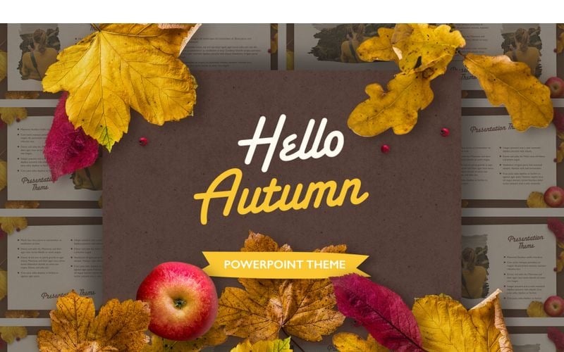 golden leaves powerpoint template original