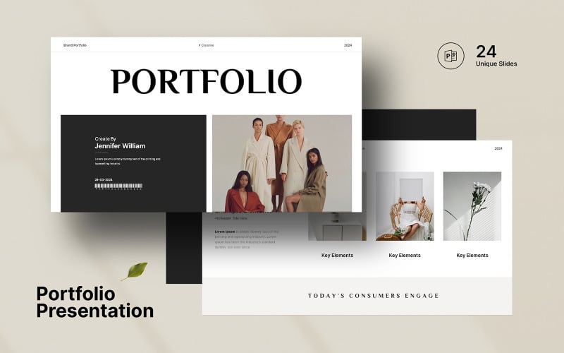 golden portfolio presentation template layout original