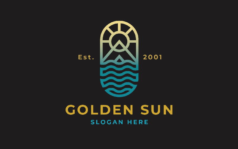 golden sun travel professional logo original