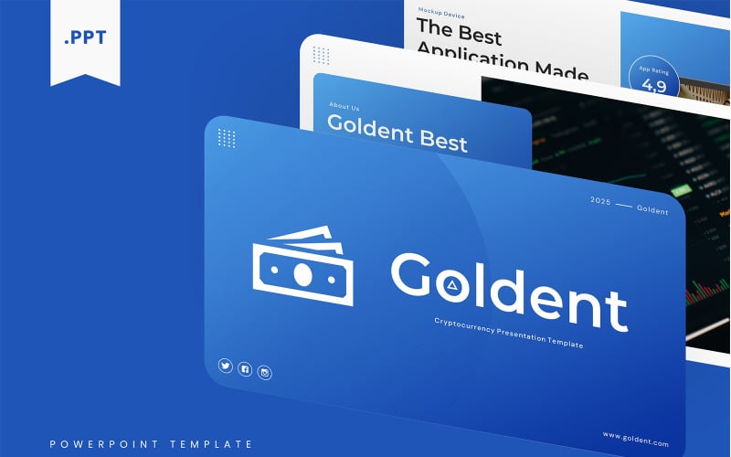 goldent cryptocurrency powerpoint template original