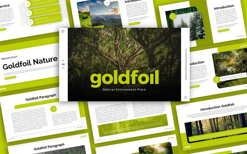 goldfoil environment multipurpose powerpoint presentation template original