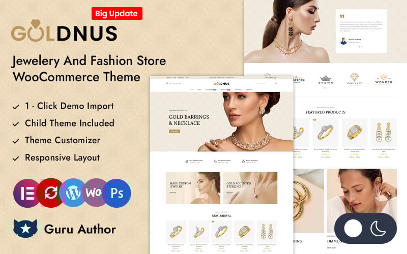 goldnus jewelry store elementor woocommerce responsive theme original