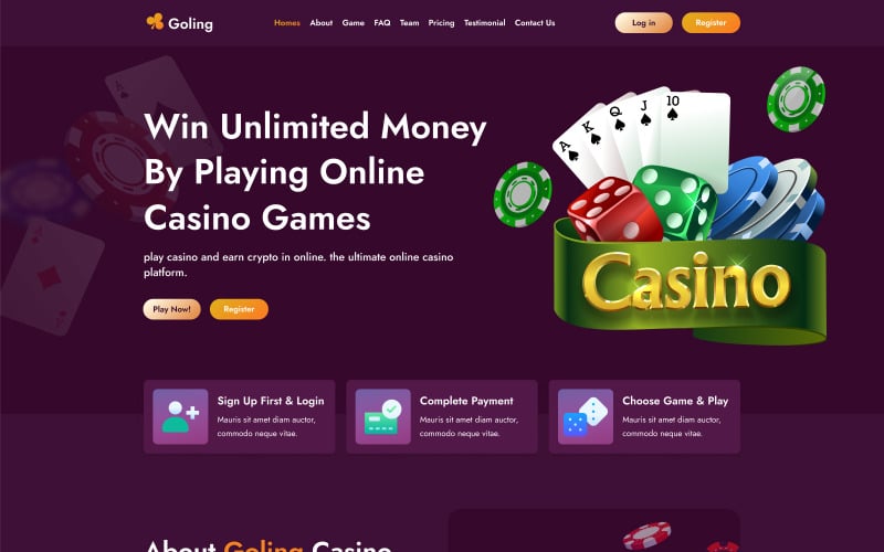 goling casino amp gambling html landing page template original