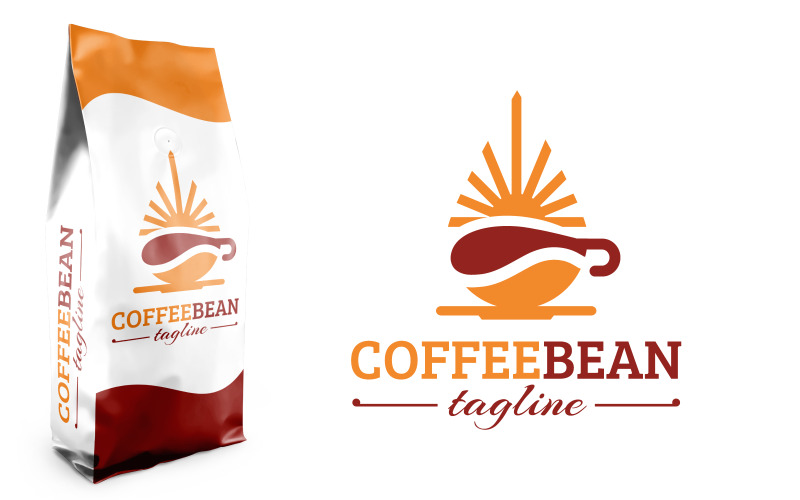 good morning sun drop coffee bean logo design original