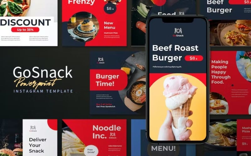 gosnack culinary instagram powerpoint template original
