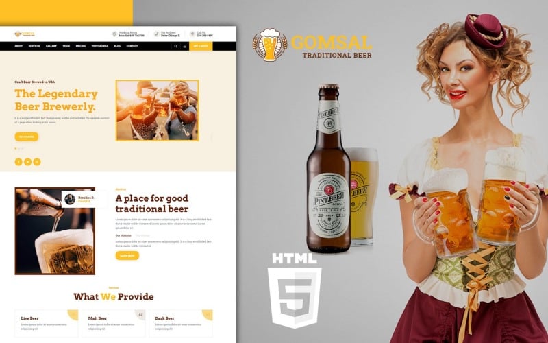 gospal craft beer brewery landing page template original