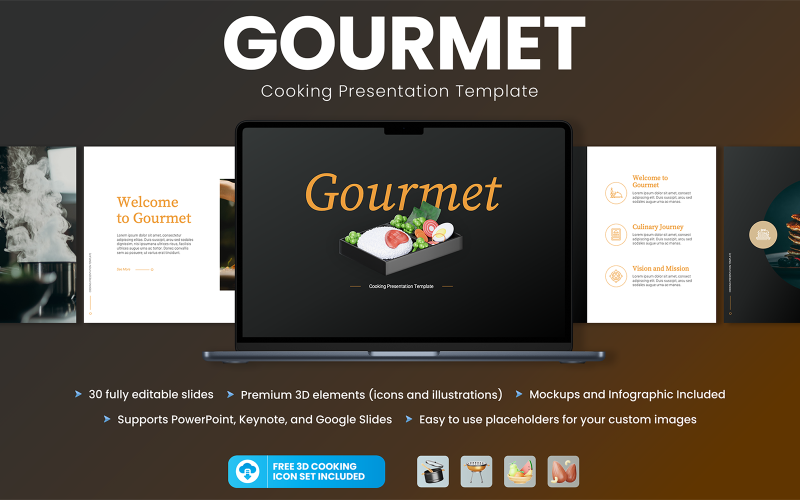 gourmet cooking presentation powerpoint template original