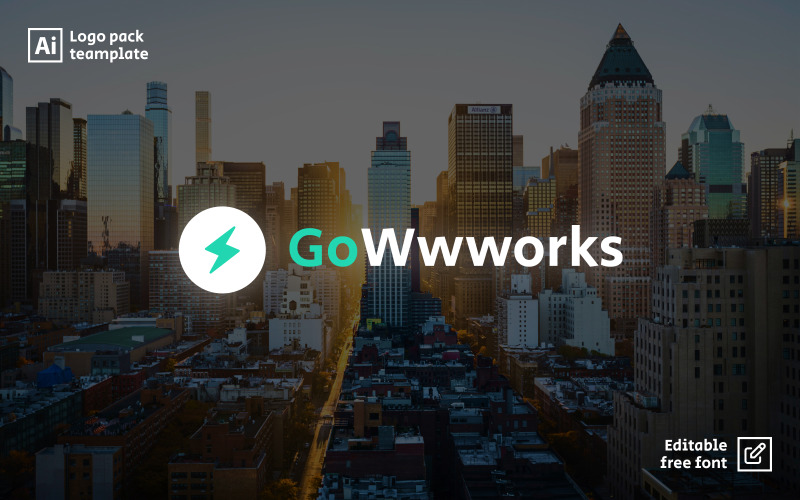 gowwworks minimal employment agency logo template original