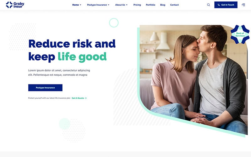 grabyinsur insurance company wordpress theme original