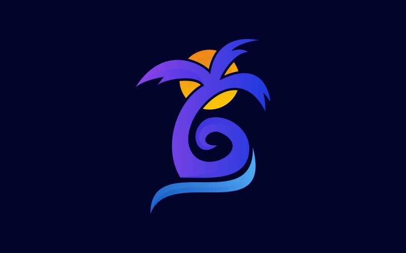 gradation palm logo template original