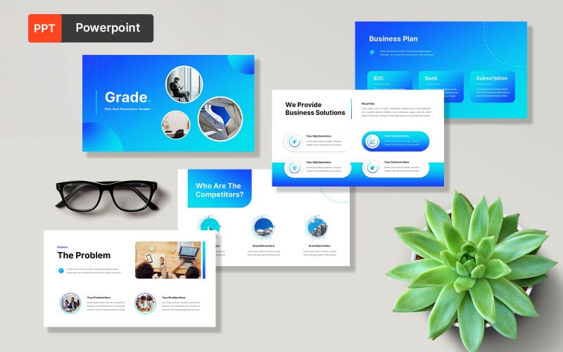 grade business pitch deck template original