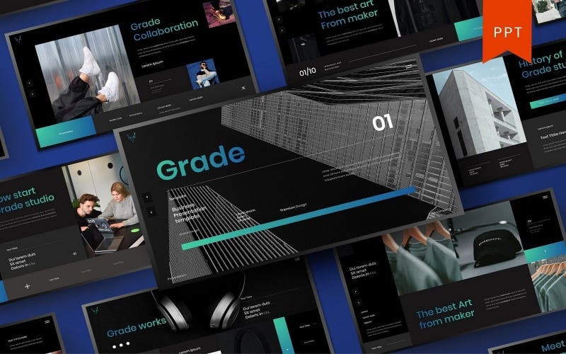 grade business powerpoint template original