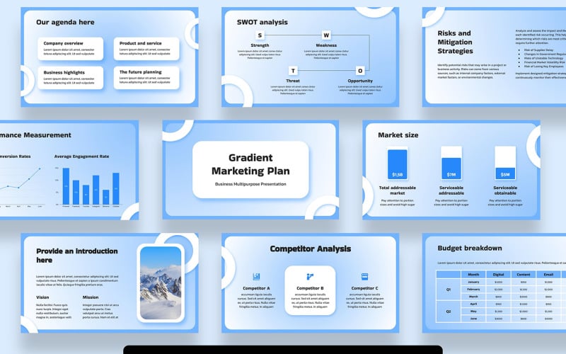 gradient marketing plan powerpoint original