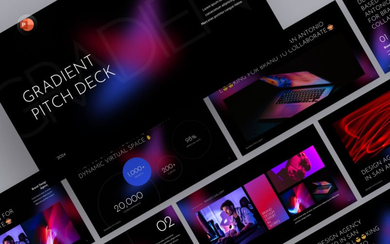 gradient pitch deck powerpoint template original