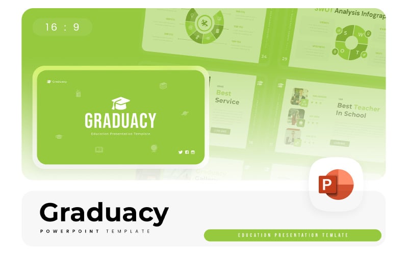 graduacy education powerpoint template original
