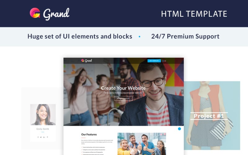 grand agency landing page template original