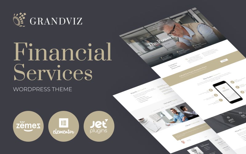 grandviz financial company premium elementor wordpress theme original
