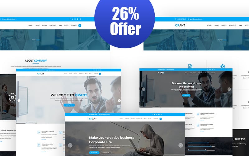 grant corporate responsive wordpress theme original