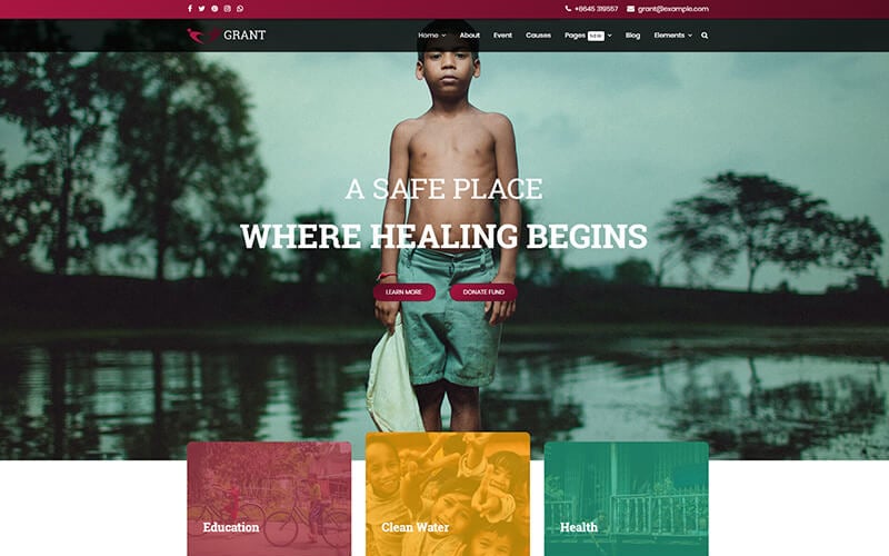 grant nonprofit charity joomla and joomla template original