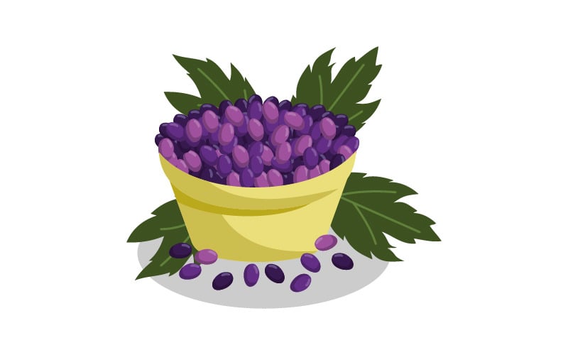 grape bunches fruit and leaves logo vector original
