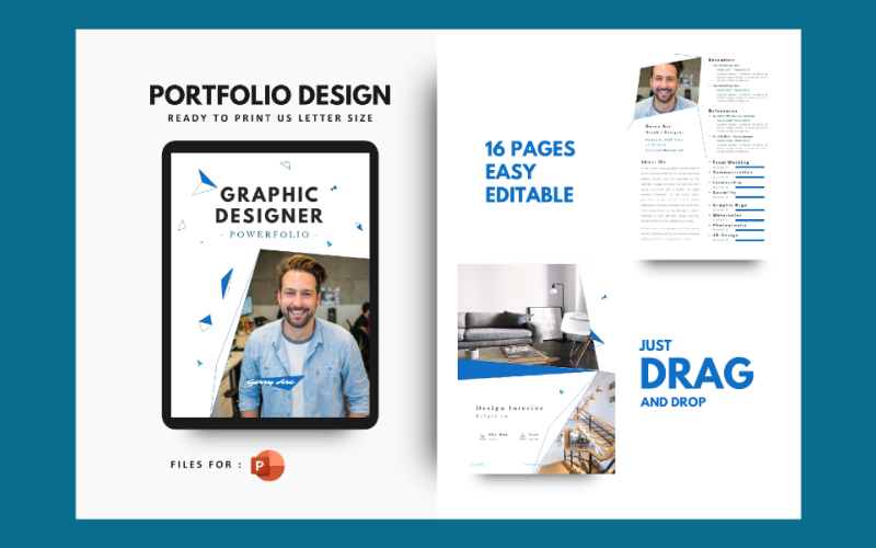 graphic designer portfolio presentation powerpoint template original