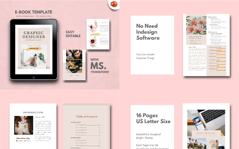 graphic designer portfolio presentation powerpoint template original