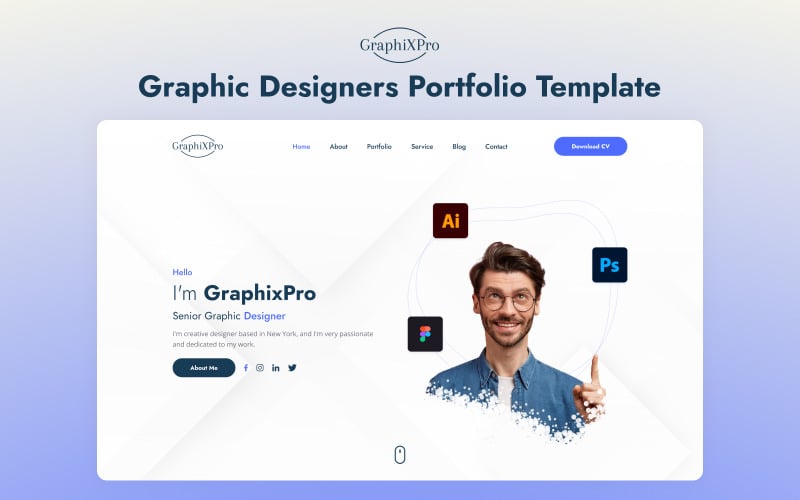 graphixpro nextjs portfolio template for graphic designers original