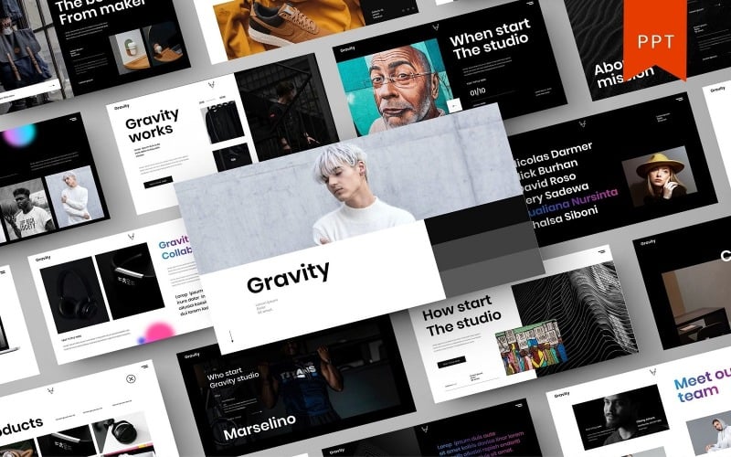 gravity business powerpoint template original
