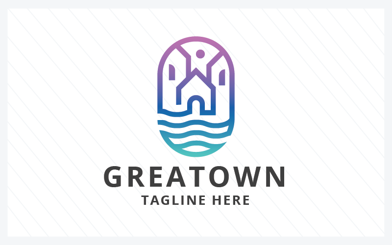 great town real estate pro logo template original