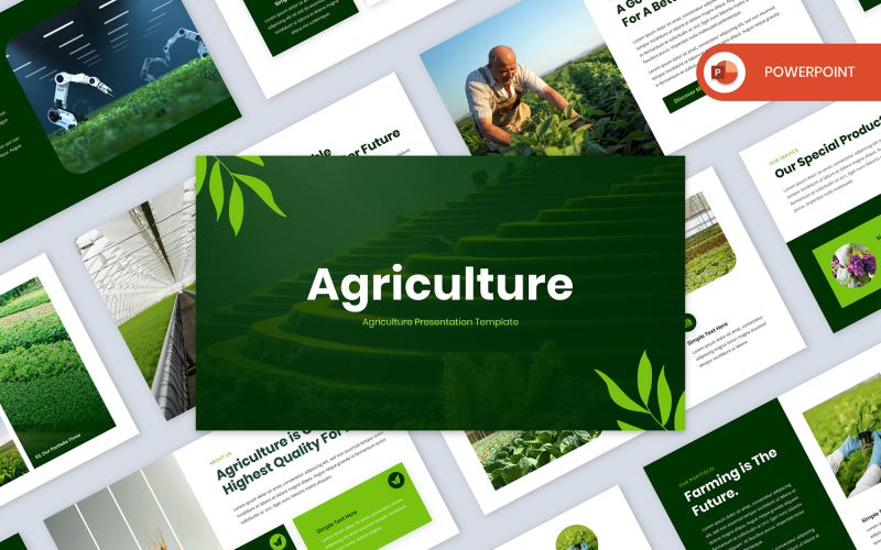 greeen agriculture powerpoint template original