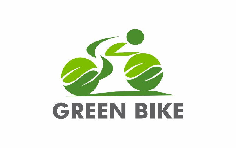 green bike logo template original
